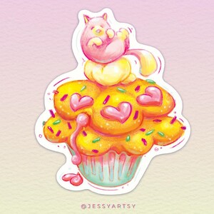 Mignon petit gâteau chaton en vinyle mat, livre de recettes d'autocollants pour amateurs de bonbons Bullet Journal cahier pour ordinateur portable Agenda cadeau parfait pour les gourmets fait maison