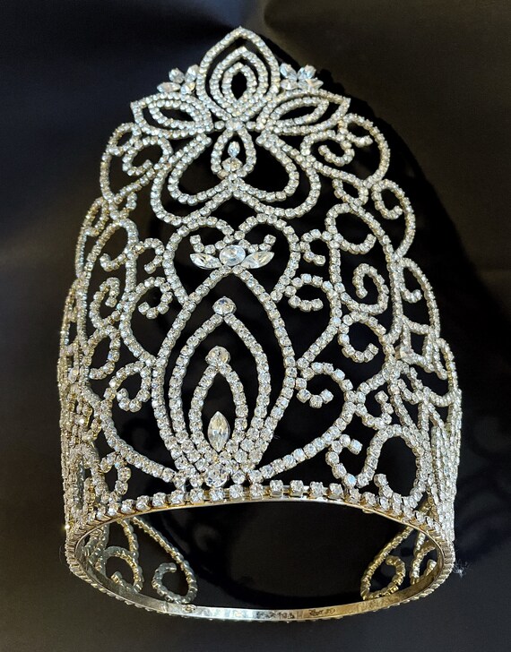 Spectacular 11” Pageant Drag Crown Tiara with Rhin