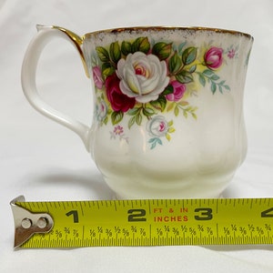 Classic Royal Albert Celebration Coffee Cup, Fine Bone China with Gold Trim and Roses