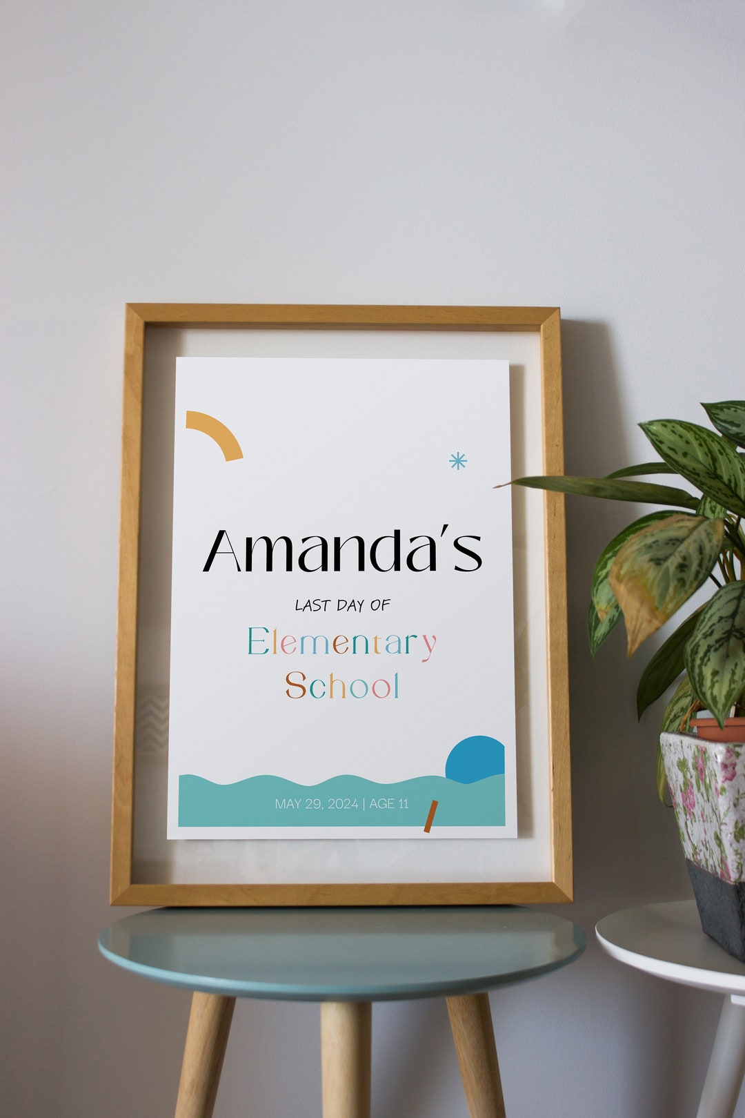 Last day of elementary school editable sign modern elementary 12x16