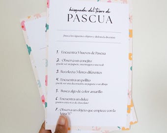 Spanish Easter Scavenger Hunt | Busqueda del Tesoro de Pascua | Instant Download | Actividad de Pascua | Digital Easter Games