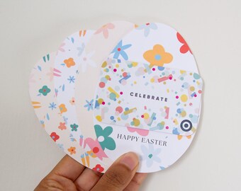 Printable Easter Egg Gift Card Holders | Set of 4 Spring Patterns | Instant Download