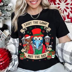Disney Muppet Christmas Carol Gonzo Rizzo Light The Lamp Not The Rat Shirt, Comfort Color, Magic Kingdom Tee, Epcot Theme Park Gift Shirt