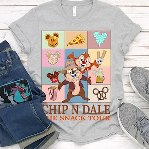 Chip n Dale Das Snack Tour Shirt, Rettungs-Rangers Double Trouble Tee Komfort Farbe, Disney Familie Passendes Shirt, Epcot Freizeitpark Geschenk Shirt