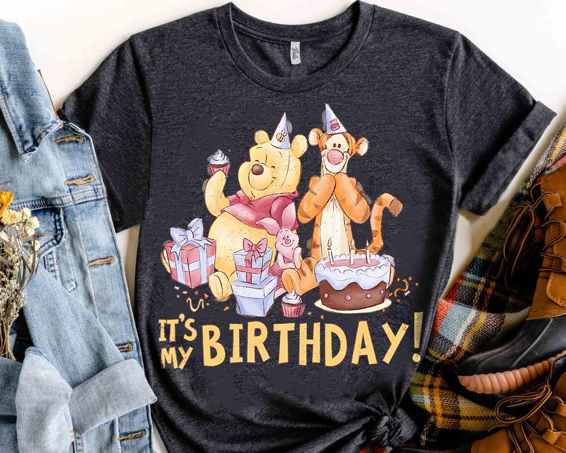 Disney Winnie The Pooh It's My Birth Day Shirt, B-day Pooh Tigger Piglet Shirt, Comfort Color,Magic Kingdom Tee, Epcot Theme Park Gift Shirt