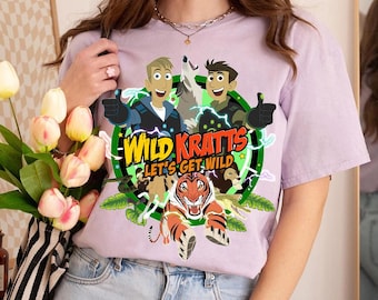 Disney Wild Kratts Let&#39;s Get Wild Chris and Martin Shirt, Wild Kratts Tee, Comfort Color, Family Matching Shirt, Epcot Theme Park Gift Shirt