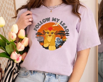 The Lion Guard Follow My Lead Group T-Shirt, Comfort Color, Disneyland Family Matching Shirt Magic Kingdom Tee, Epcot Theme Park Gift Shirt