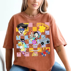 Disney A Goofy Movie Checkered Max Goof Roxanne Powerline Shirt, Comfort Color Disney Family Matching Shirt, Epcot Theme Park Gift Shirt