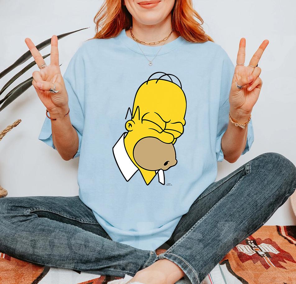 T-shirt The Simpsons Homer Simpson grappig hoofd, comfortkleur, bijpassende T-shirt Disneyland Family, T-shirt Magic Kingdom, cadeaushirt Epcot-themapark