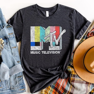 T-shirt classique avec logo signal de télévision MTV Music, chemise MTV, t-shirt rétro MTV, chemise de vacances Disney, chemise assortie pour la famille Disneyland