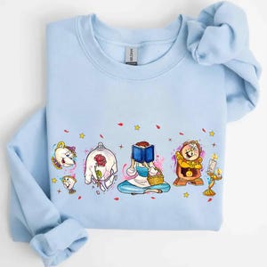 Disney Beauty & The Beast Belle Cogsworth Chip Mrs. Potts Shirt, Comfort Color Disneyland Family Matching Shirt, Epcot Theme Park Gift Shirt