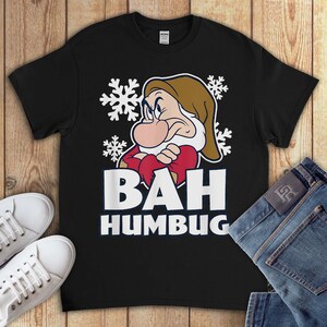 Disney Sleeping Beauty Seven Dwarf Grumpy Christmas T-Shirt, Funny Bah Humbug Xmas Tee, Disney Magic Kingdom Trip, Disneyland Family Shirt