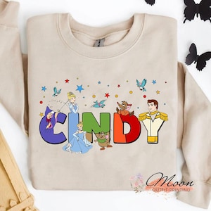 Disney Personalized Custom Name Princess Cinderella T-shirt, Disneyland Family Matching Shirt, Magic Kingdom Tee, Epcot Theme Park Gift