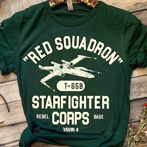 Star Wars X-Wing Red Squadron Starfighter Shirt, Star Wars Tee, Comfort Color, Disneyland Family Matching Shirt, Epcot Theme Park Gift Shirt