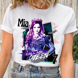 Personalized Custom Name & Age Disney Descendants Evie Call Me Queen Shirt, Comfort Color Disney Matching Shirt, Epcot Theme Park Gift Shirt