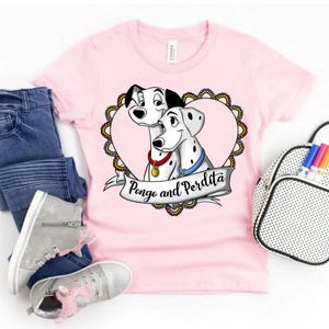 Disney 101 Dalmatians Cute Pongo And Perdita Gradient Heart Lover Shirt, Comfort Color, Magic Kingdom Tee, Epcot Theme Park Gift Shirt