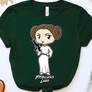 Star Wars Princess Leia Chibi Cartoon Shirt, Comfort Color, Disneyland Family Matching Shirt Magic Kingdom Tee, Epcot Theme Park Gift Shirt