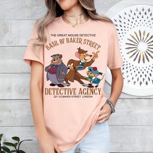 Disney The Great Mouse Detective Agency Basil Of Baker Street 1897 Koszulka, Comfort Color, Koszulka rodzinna, Koszulka prezentowa Epcot Theme Park
