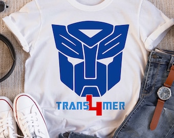 Transformer Birthday Shirt, Perfect Family Party Outfit, Funny 4th Birthday Optimus Prime, Transformer Face Robot Matching Birthday Tee