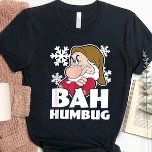 Seven Dwarfs Grumpy Bah Humbug Christmas T-Shirt, Disney Shirt, Comfort Color, Disney Family Matching Shirt,, Epcot Theme Park Gift Shirt