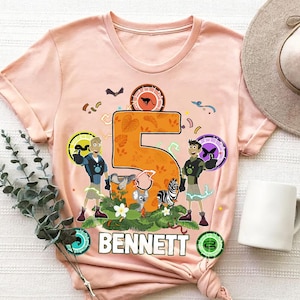 Personalized Custom Name & Age Disney Wild Kratts Birthday Custom Kid Shirt, Birthday Gift Comfort Color, Shirt For Kid, Family Matching Tee