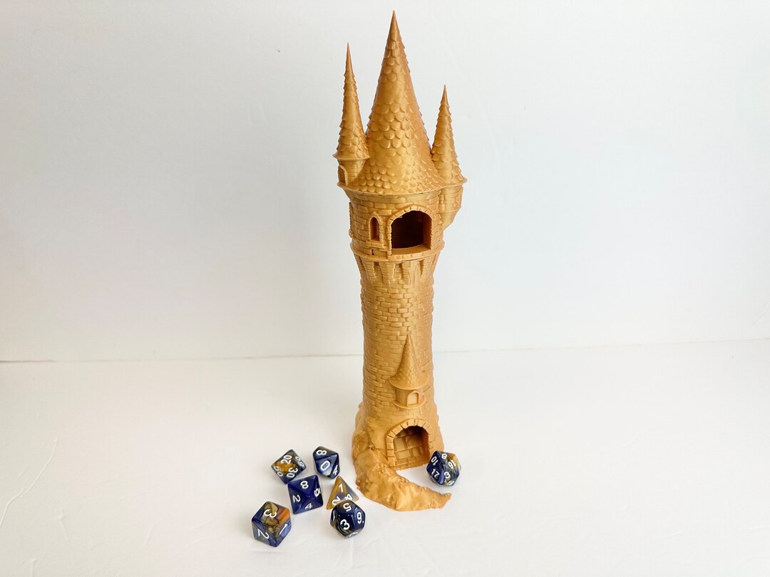 3D Printed Tall Tower Dice Tower Gaming Tower Castle Dice Etsy