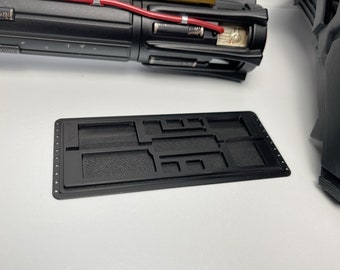 Kylo Ren cosplay belt buckle greebly for stitching on - easy costume mod / greebly 120 mm x 51 mm PLA / ABS / PETG