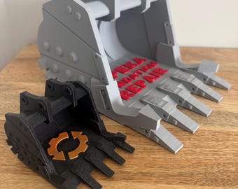 Large Excavator Bucket Tablet Holder: Construction Decor