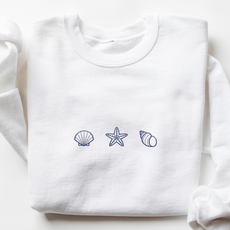 Starfish Print Pattern Women Off Shoulder Sweatshirt