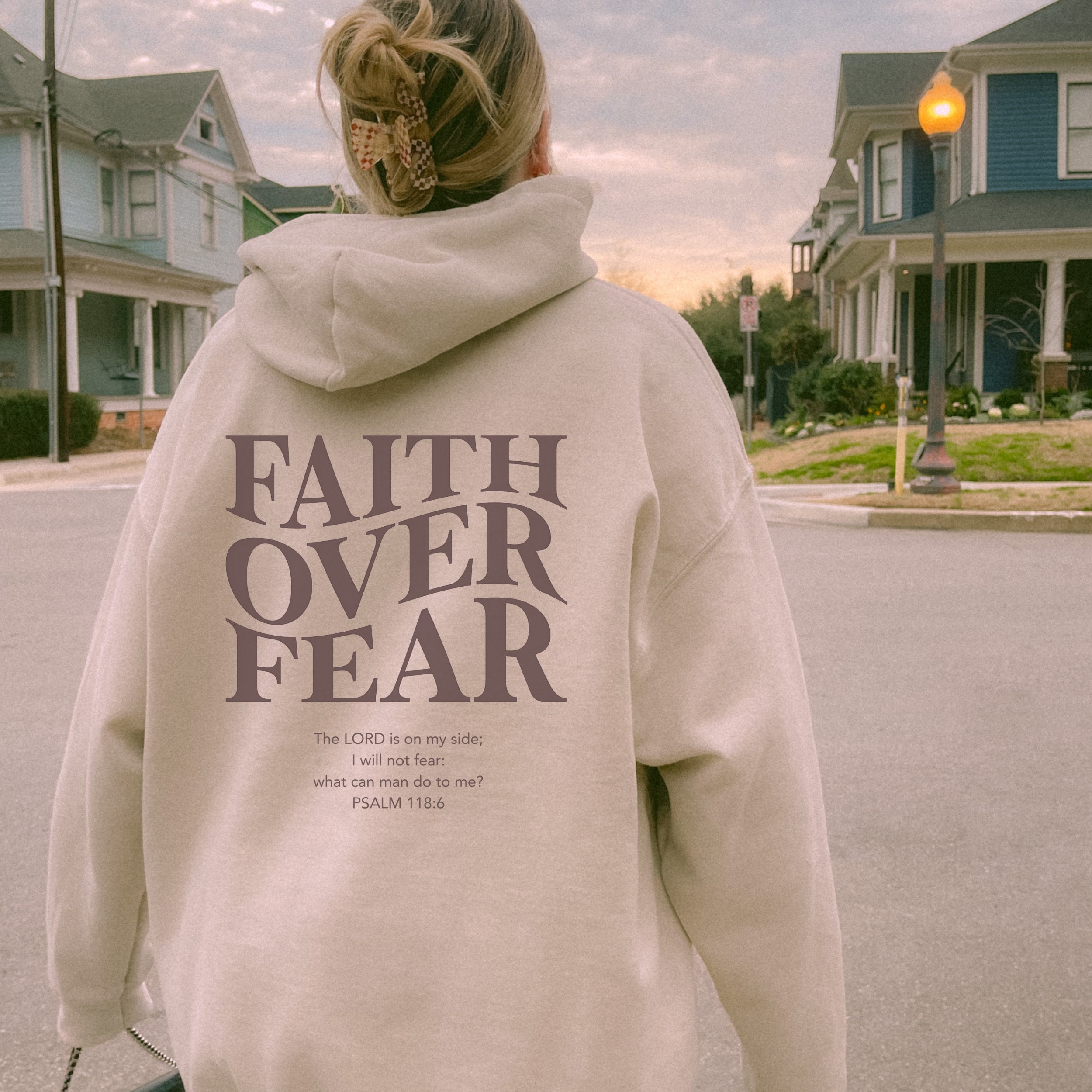 Scripture Hoodies Faith Over Fear Christian Hoodie Bible Verse, Aesthetic Christian ...