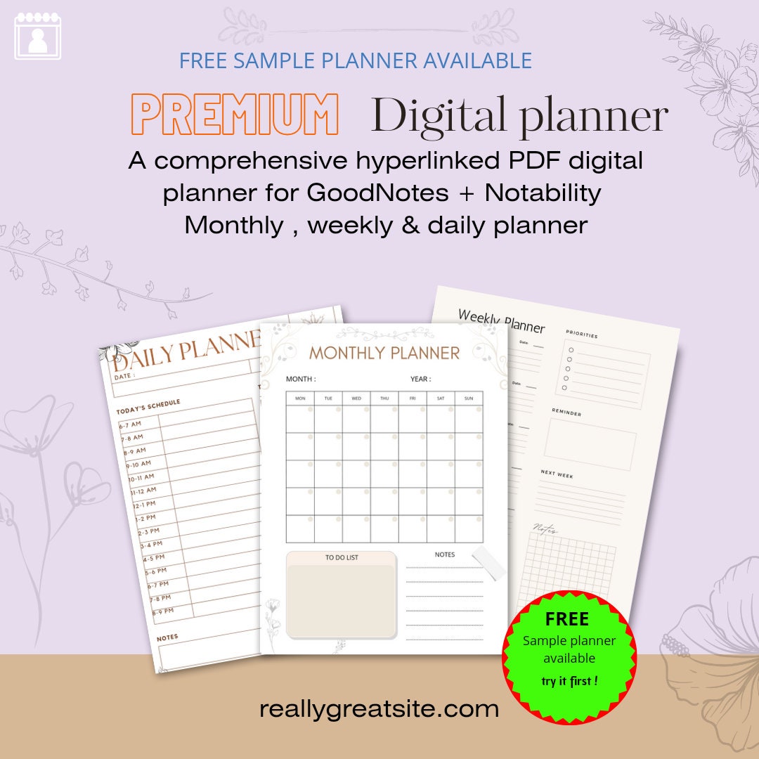 Digital Planner iPad Planner Goodnotes Planner Etsy