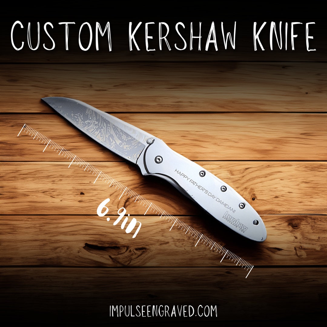 Personalized Engraved Damascus Steel Kershaw Knife With Your Custom