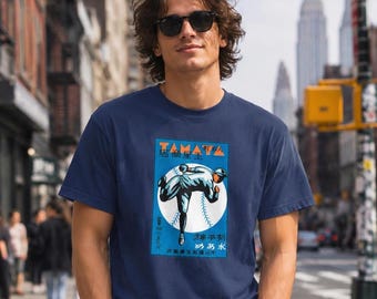 Baseball Poster Vintage Japanese Graphic T-shirt | Cotton | Unisex