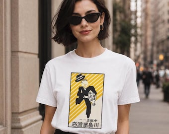 Vintage Japanese Matchbox T Shirt Unisex Retro Sake Bar Graphic Art Deco Tokyo