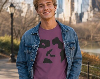 Abstract Face Silhouette T-Shirt | Minimal Black Art Tee