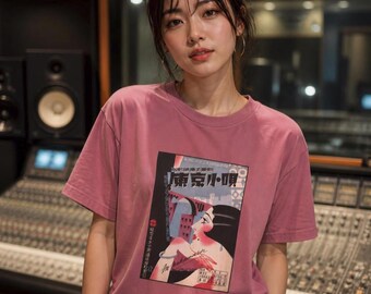Japanese Art Deco T-Shirt, Tokyo Kouta Vintage Sheet Music Graphic Tee