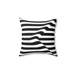 Op Art Square Pillow: Black & White Graphic Design, Mid Century Modern