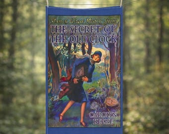 Nancy Drew Tea Towel The Secret of the Old Clock | Vintage 1930 Book Cover | Cotton