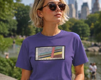 Geological Graphic Art Tshirt: Garment-Dyed 100% Cotton Unisex