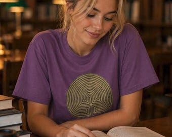 Vintage Labyrinth T-Shirt: Troy Town Maze Graphic, Nietzsche Quote Tee