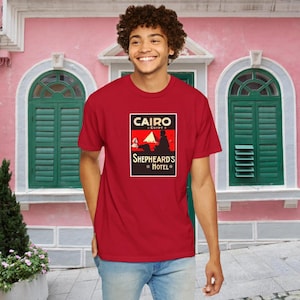 Camiseta vintage del Hotel Cairo Egypt, camiseta Camel de las Pirámides del Hotel Shepheards, unisex, teñida en prenda, envío gratuito