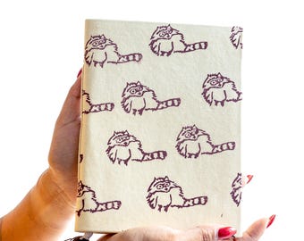 Handmade Notebook, Indian Block Print Fabric, Recycled Paper Journal, Animal Print, Floral Print, 8x6 inch