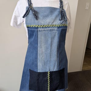 Apron  upcycled denim one of a kind