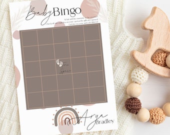 Juego de Bingo Boho Baby - Baby Shower Bingo- Tarjetas de Bingo para Bebés -Baby Bingo Imprimible - Juegos de Baby Shower Imprimibles -Impresión Digital