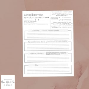 Clinical Supervision Session Form Note + Review/ Feedback Form ...