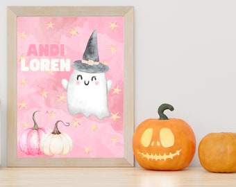 Fantasma pastel personalizado + estampado de calabaza