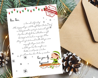 ¡Carta de saludos de tu elfo! Personalizada para tus pequeños durante las fiestas