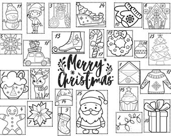 Hoja Para Colorear Navidad Adviento Temporada Vacaciones Niños Niños Pequeños Maestros Padres