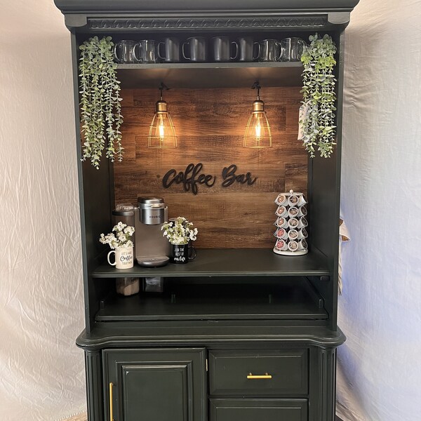 Coffee Bar Hutch Etsy