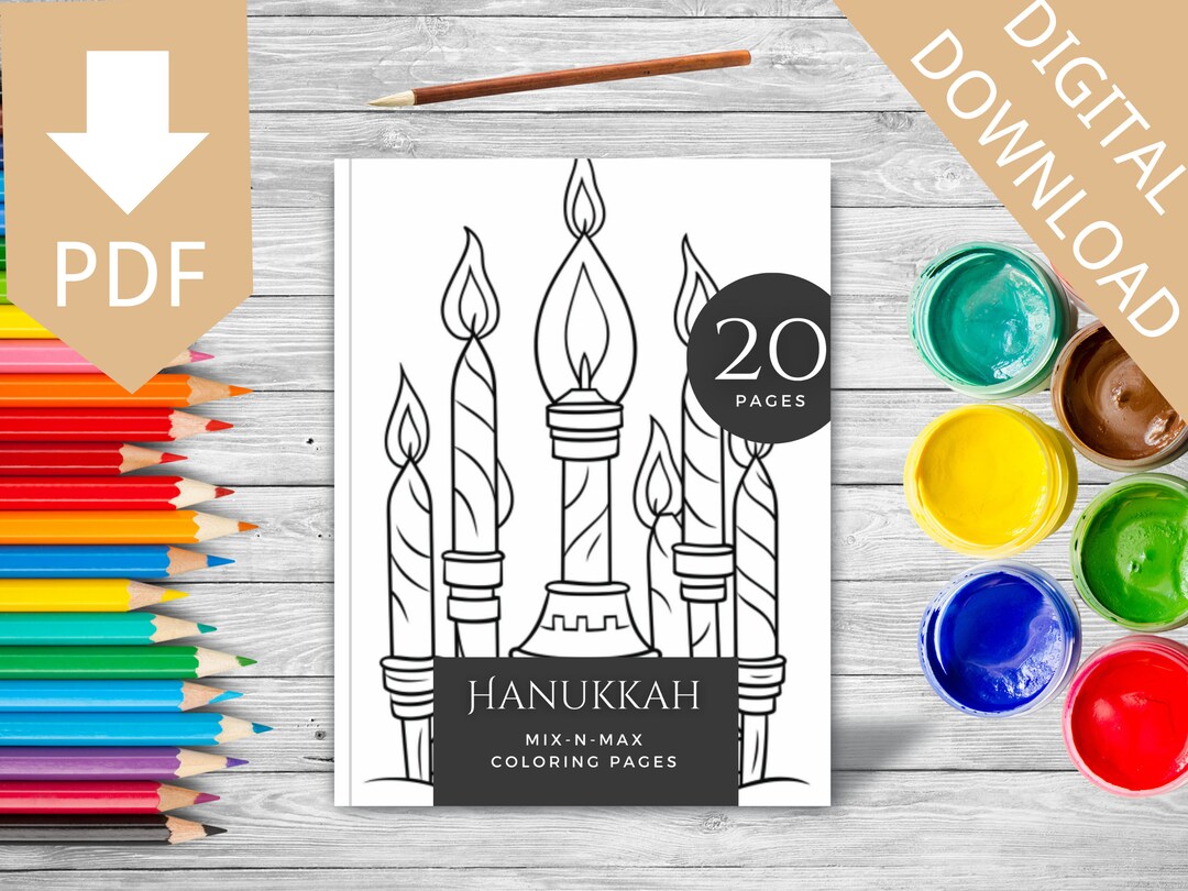 Children's Hanukkah Coloring Book - Etsy